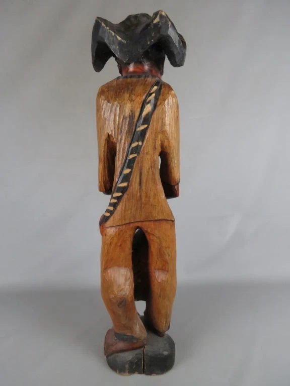 Houten Afrikaanse beeldhouwwerk man met vissen