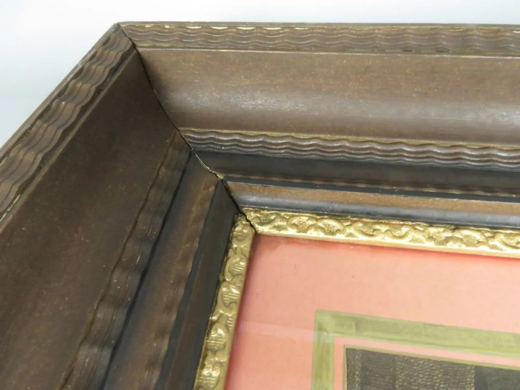 Ingelijste gravure "Geboorte van Henri IV" naar Eugène Devéria door Edmond Ramus