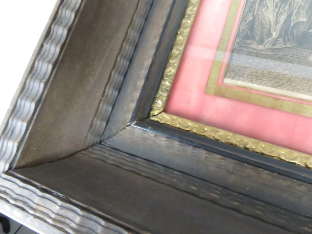 Ingelijste gravure "Geboorte van Henri IV" naar Eugène Devéria door Edmond Ramus