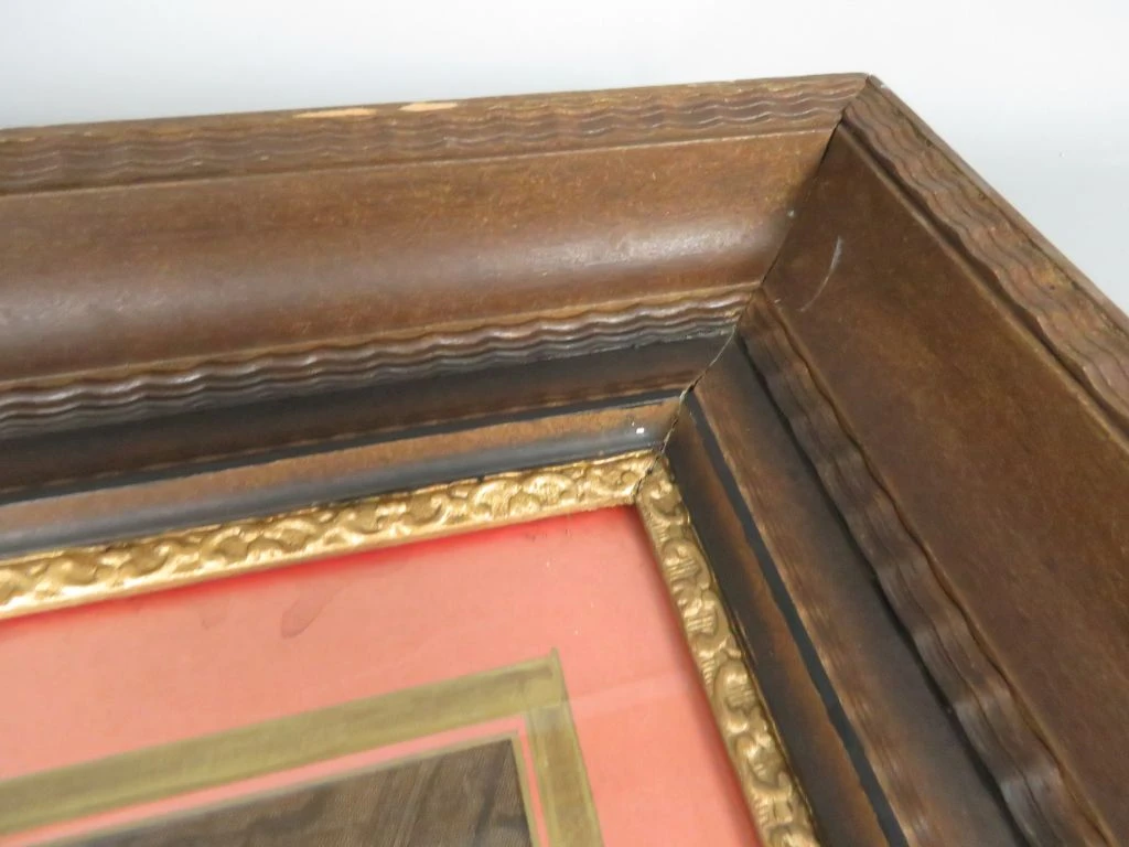 Ingelijste gravure "Geboorte van Henri IV" naar Eugène Devéria door Edmond Ramus
