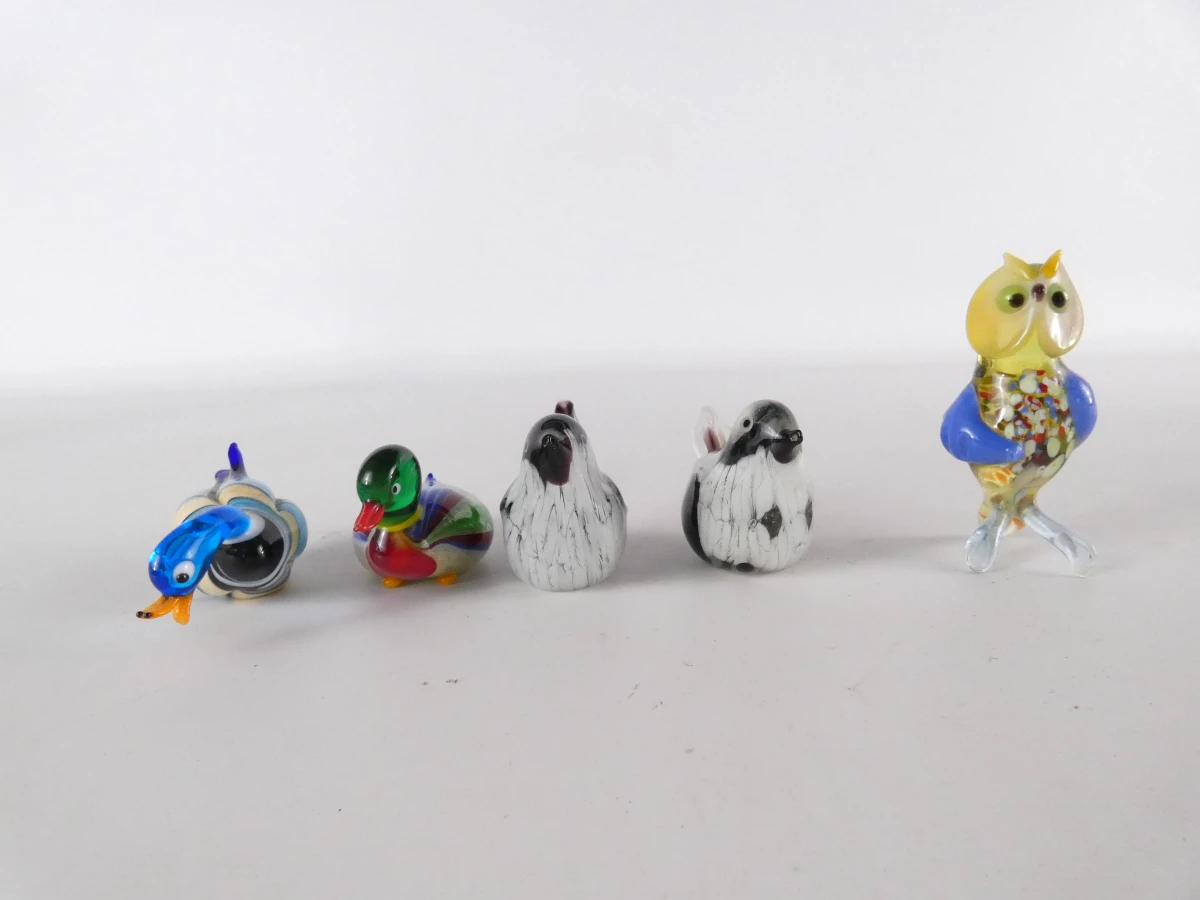 Set van 19 glazen dierfiguren