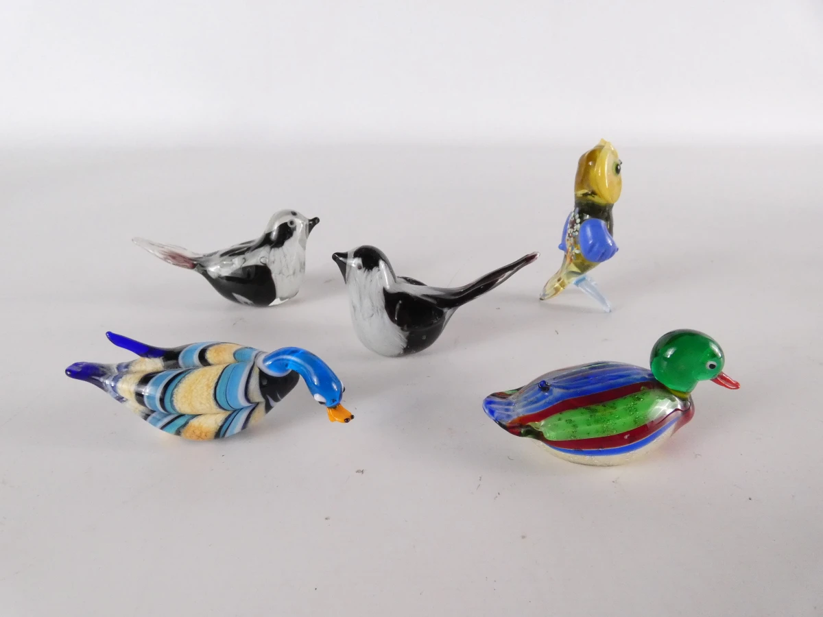 Set van 19 glazen dierfiguren