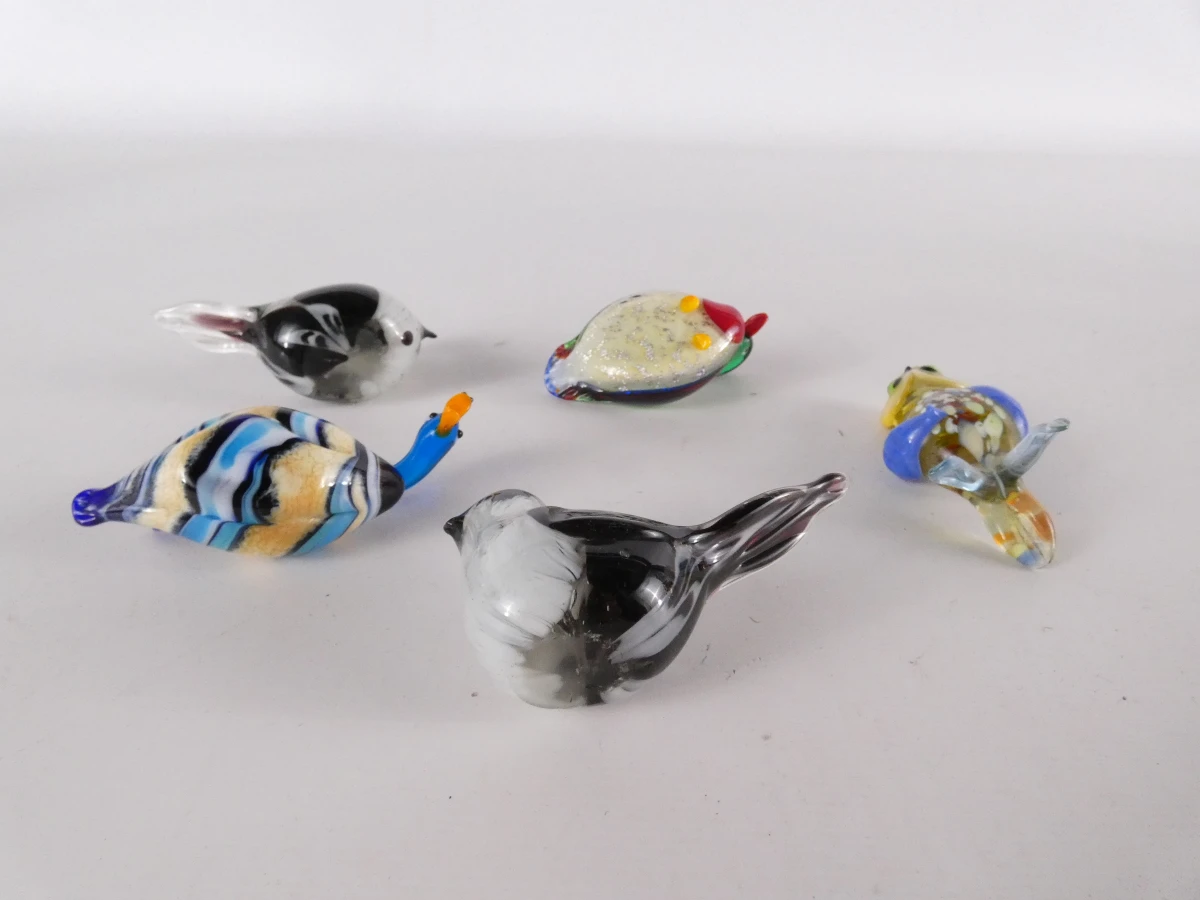 Set van 19 glazen dierfiguren