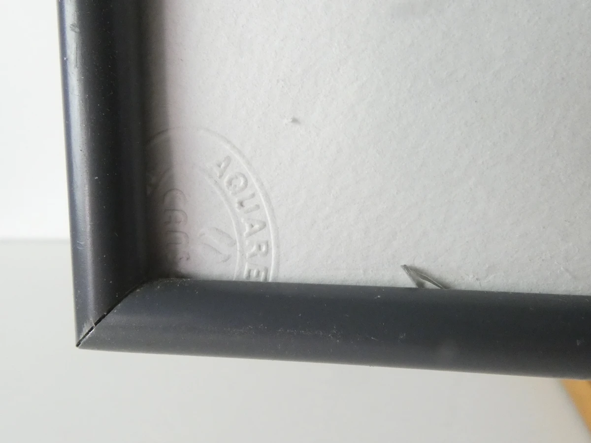 Abstracte felgekleurde ingelijste lino – genummerd 56/80 en gesigneerd