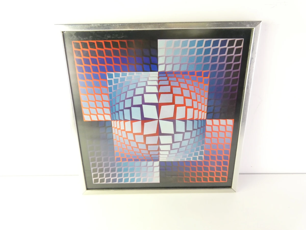 Abstracte ingelijste wanddecoratie met geometrisch patroon