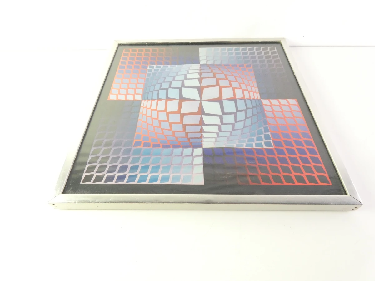 Abstracte ingelijste wanddecoratie met geometrisch patroon