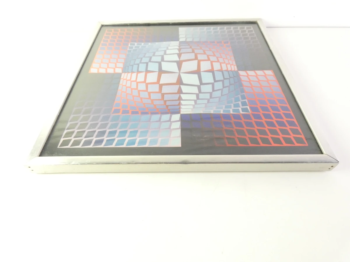 Abstracte ingelijste wanddecoratie met geometrisch patroon
