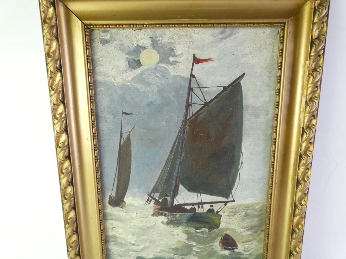 Sfeervol maritiem olieverfschilderij uit 1933