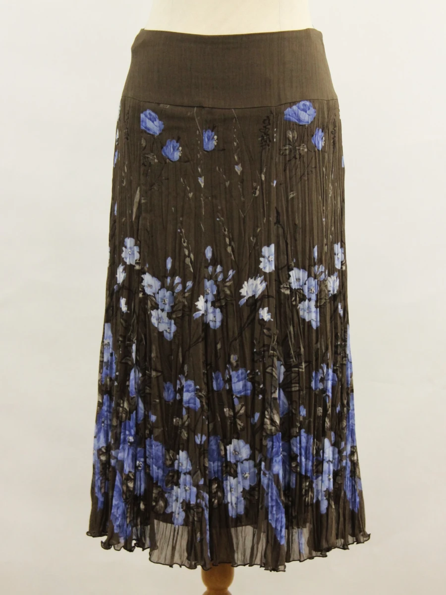 Basler - elegante plissérok met blauwe bloemen – maat 44 - foto 2