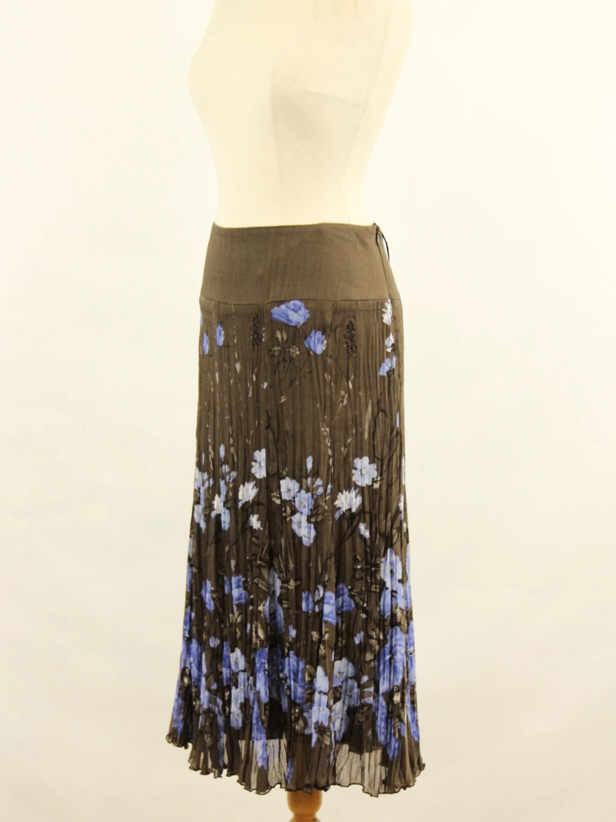 Basler - elegante plissérok met blauwe bloemen – maat 44 - foto 5