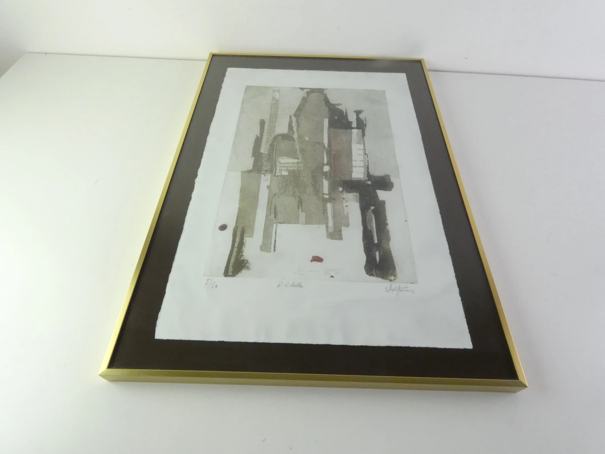 Vintage abstracte architecturale ets – aquatint.