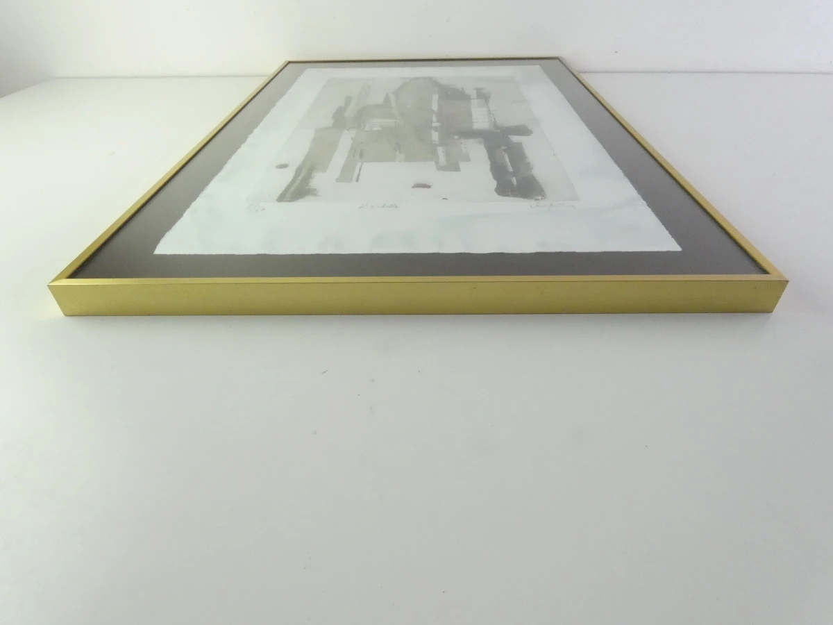 Vintage abstracte architecturale ets – aquatint.