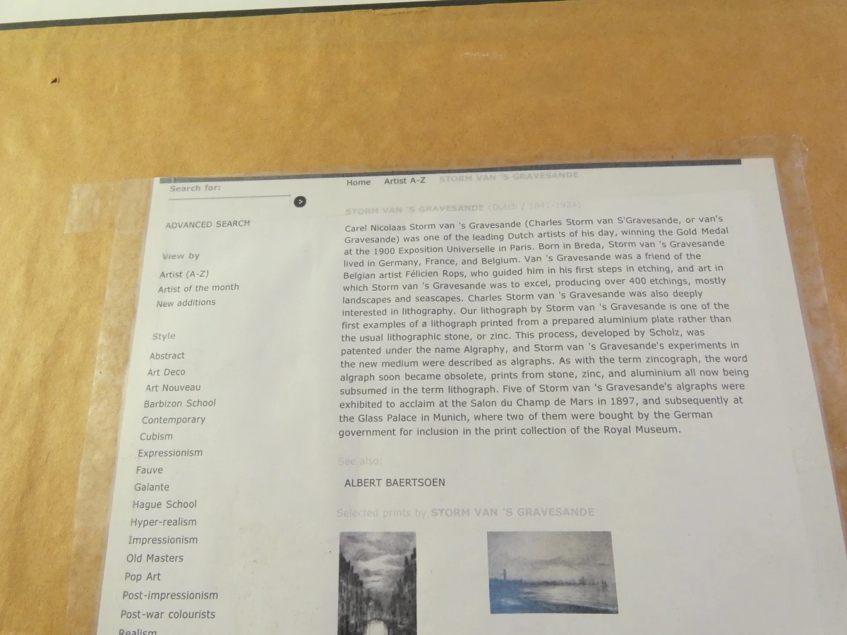 Ingelijste litho 'Decline of Day' van Storm van 's Gravesande