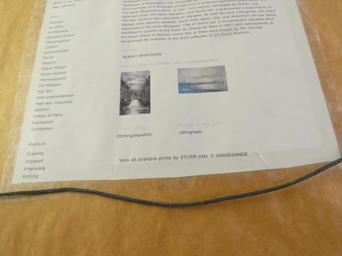 Ingelijste litho 'Decline of Day' van Storm van 's Gravesande
