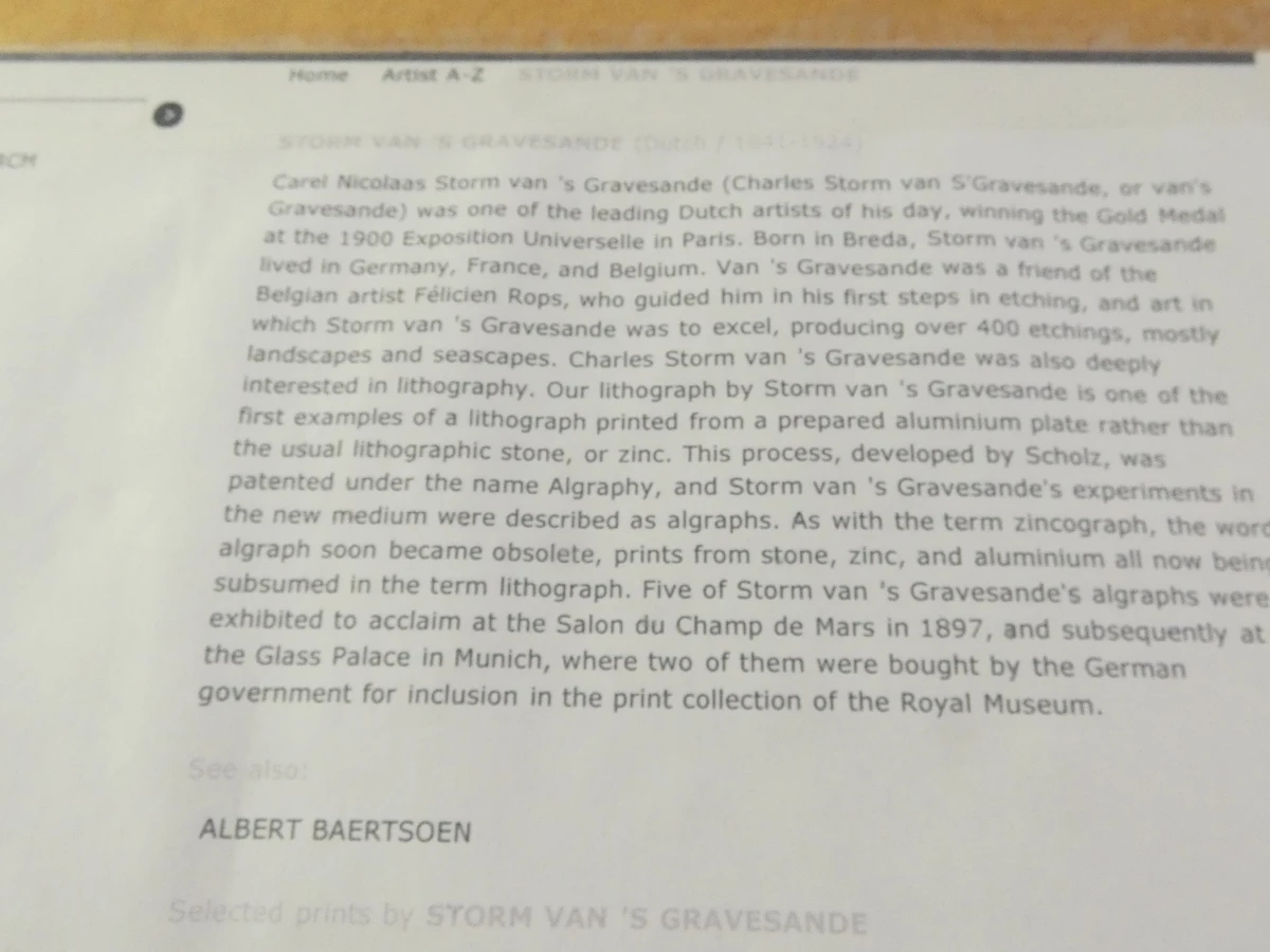 Ingelijste litho 'Decline of Day' van Storm van 's Gravesande