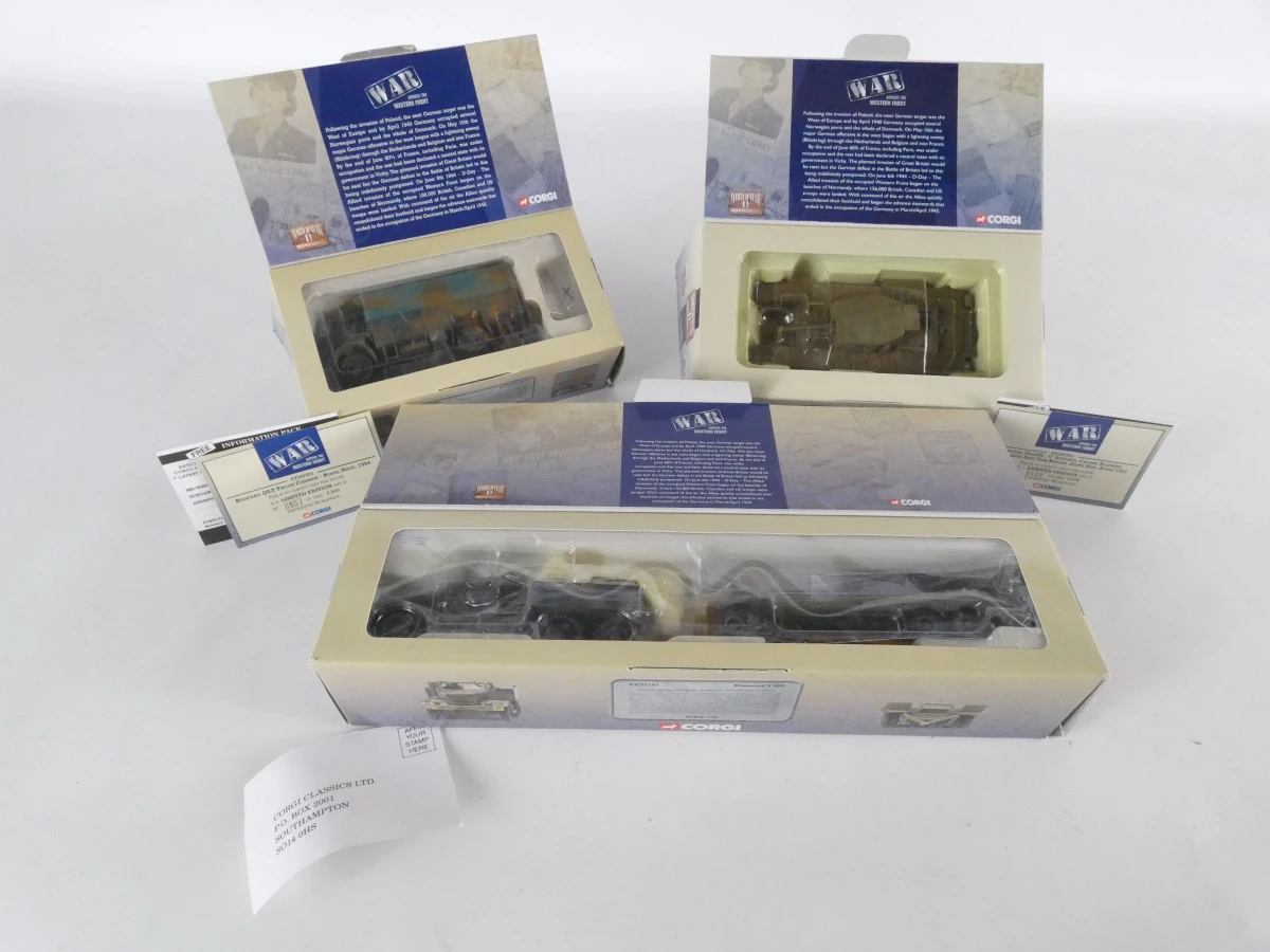 Lot van drie Corgi World War II Collection-schaalmodellen