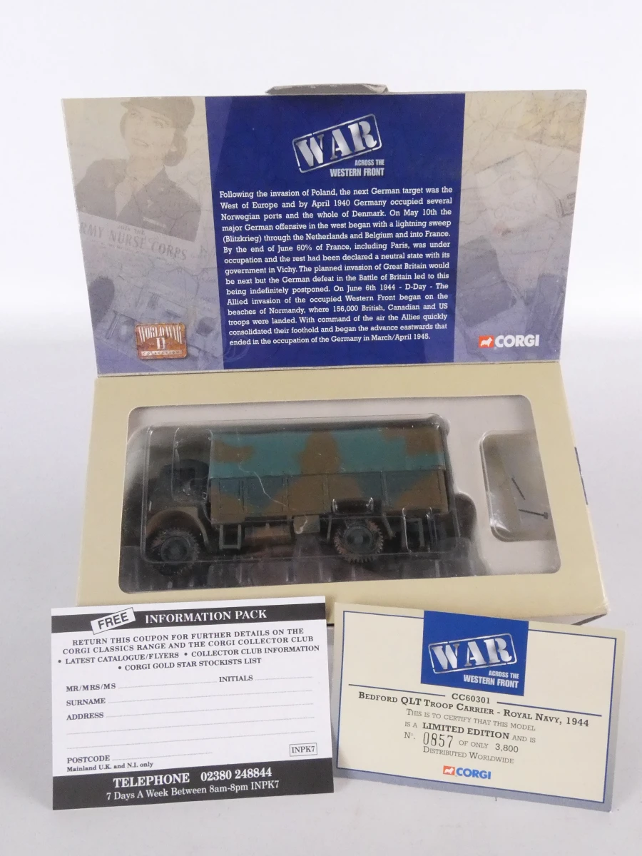Lot van drie Corgi World War II Collection-schaalmodellen