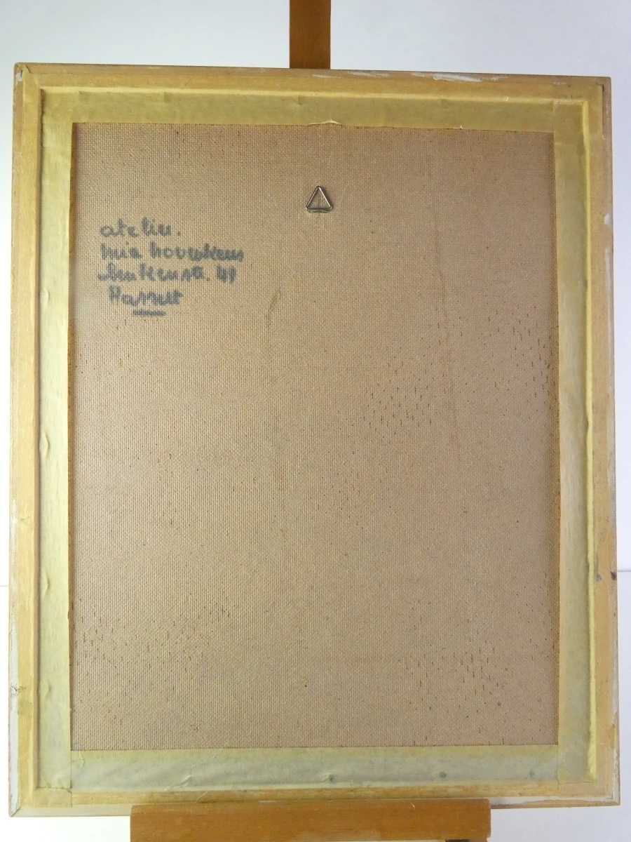 Ingelijste tekening vrouw zittend in interieur