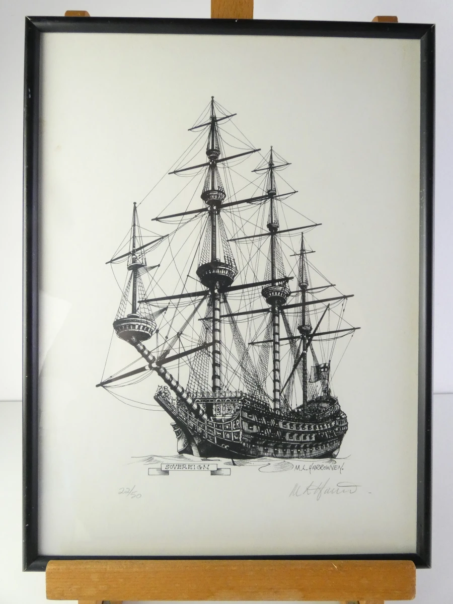 Gesigneerde litho getiteld 'Sovereign'