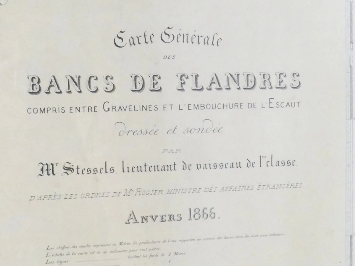 Nautische zeekaart 'Carte Générale des Bancs de Flandres'(1866)