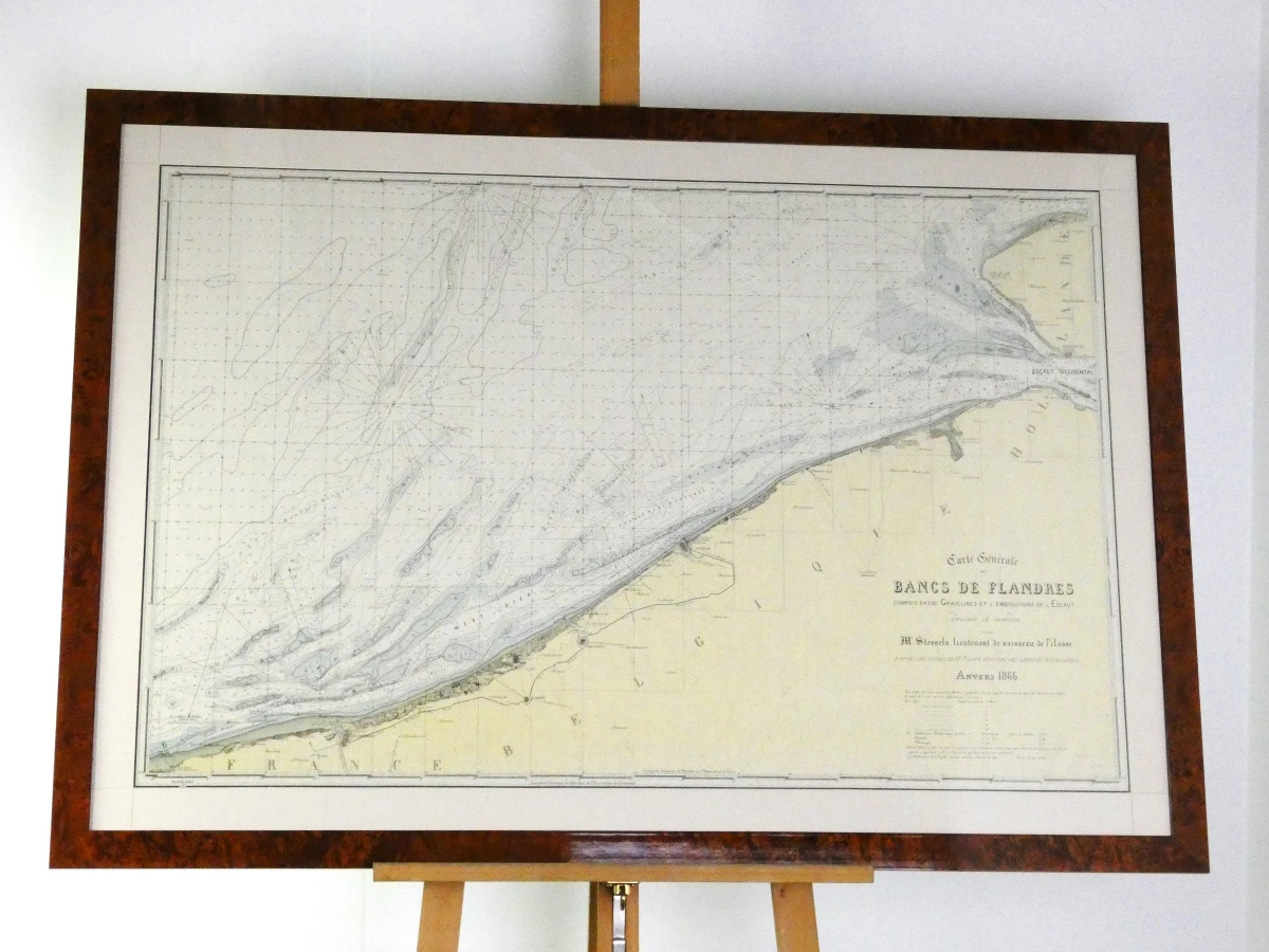 Nautische zeekaart 'Carte Générale des Bancs de Flandres'(1866)