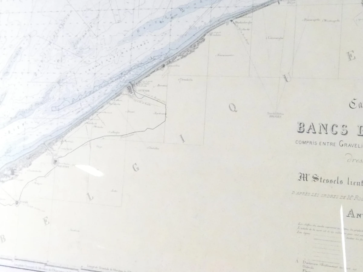 Nautische zeekaart 'Carte Générale des Bancs de Flandres'(1866)