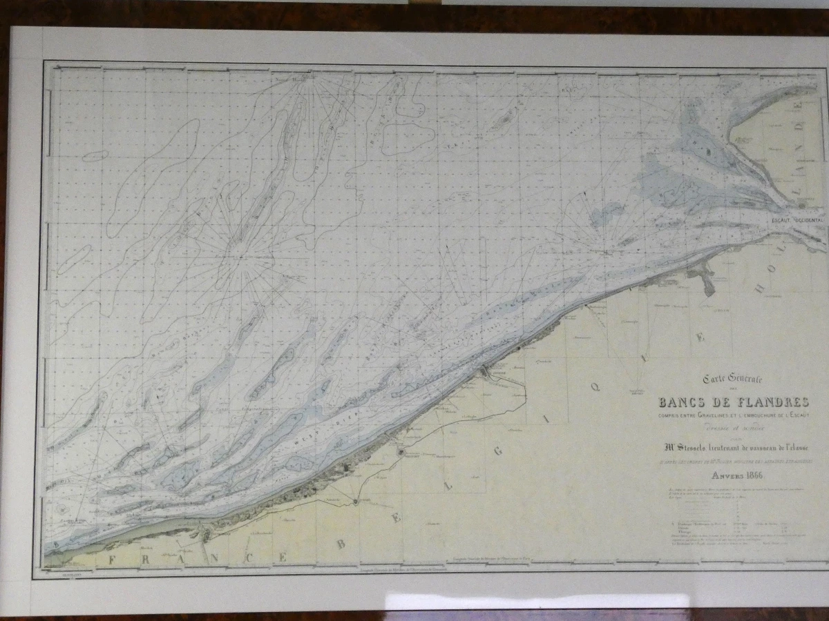 Nautische zeekaart 'Carte Générale des Bancs de Flandres'(1866)