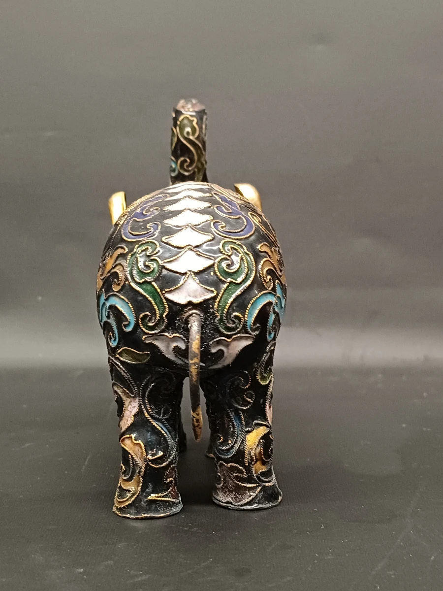 Vintage Chinees Cloisonné olifant beeldje - foto 5