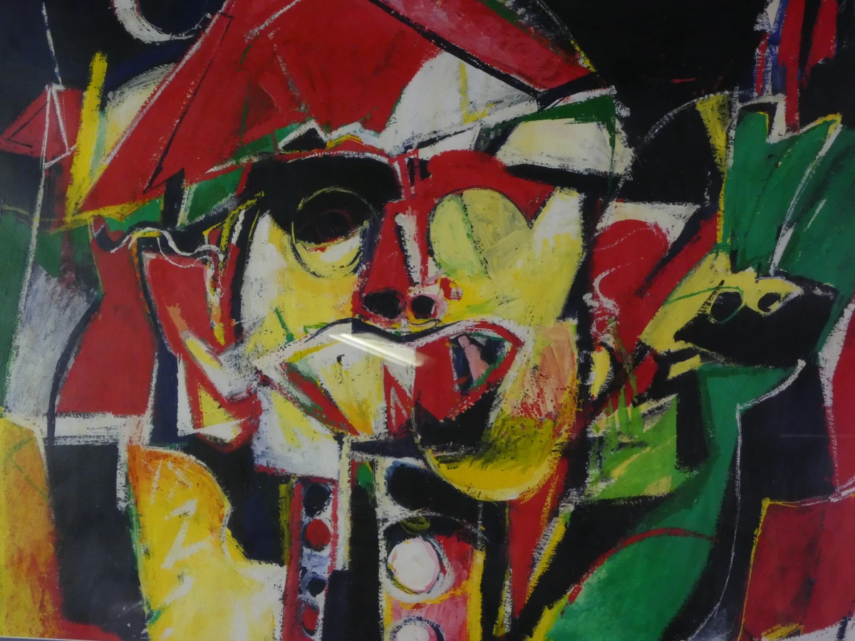 Kleurrijk abstract schilderij - jaren ’80