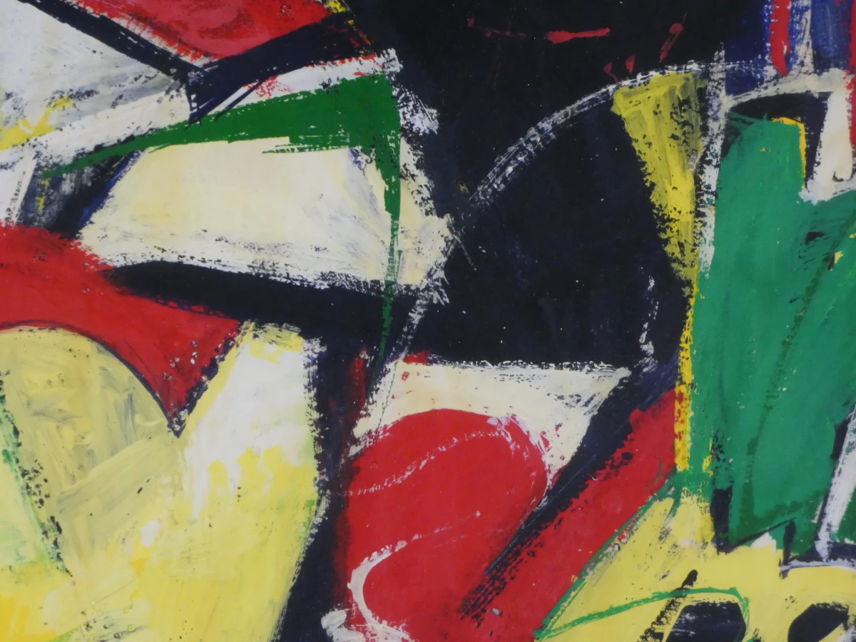 Kleurrijk abstract schilderij - jaren ’80