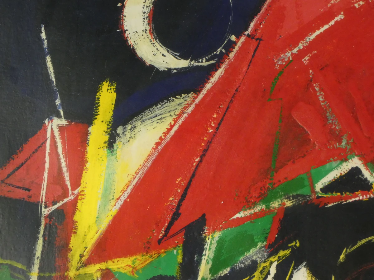 Kleurrijk abstract schilderij - jaren ’80