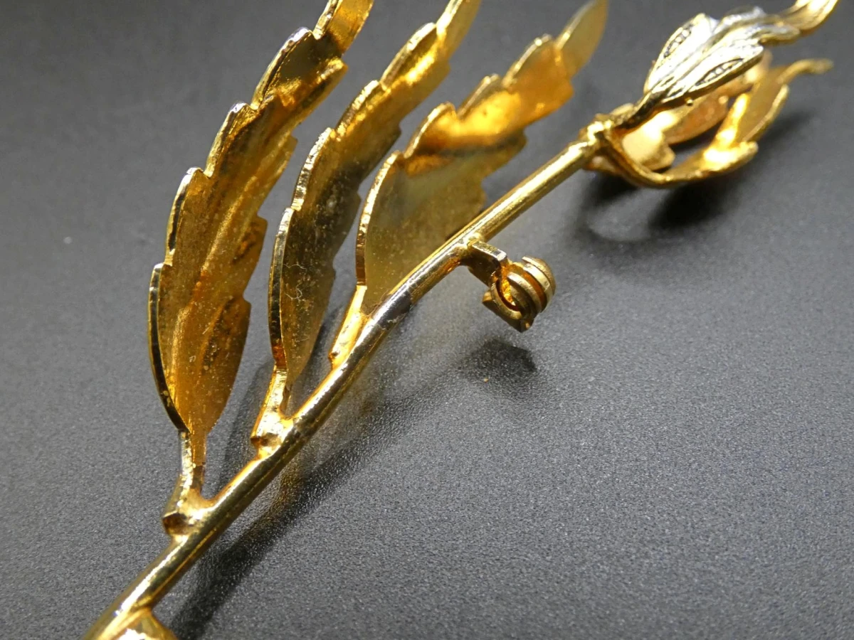 Goudkleurige broche met bladeren - foto 5