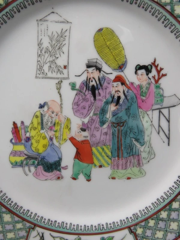 Vintage porseleinen Chinees bord - foto 2