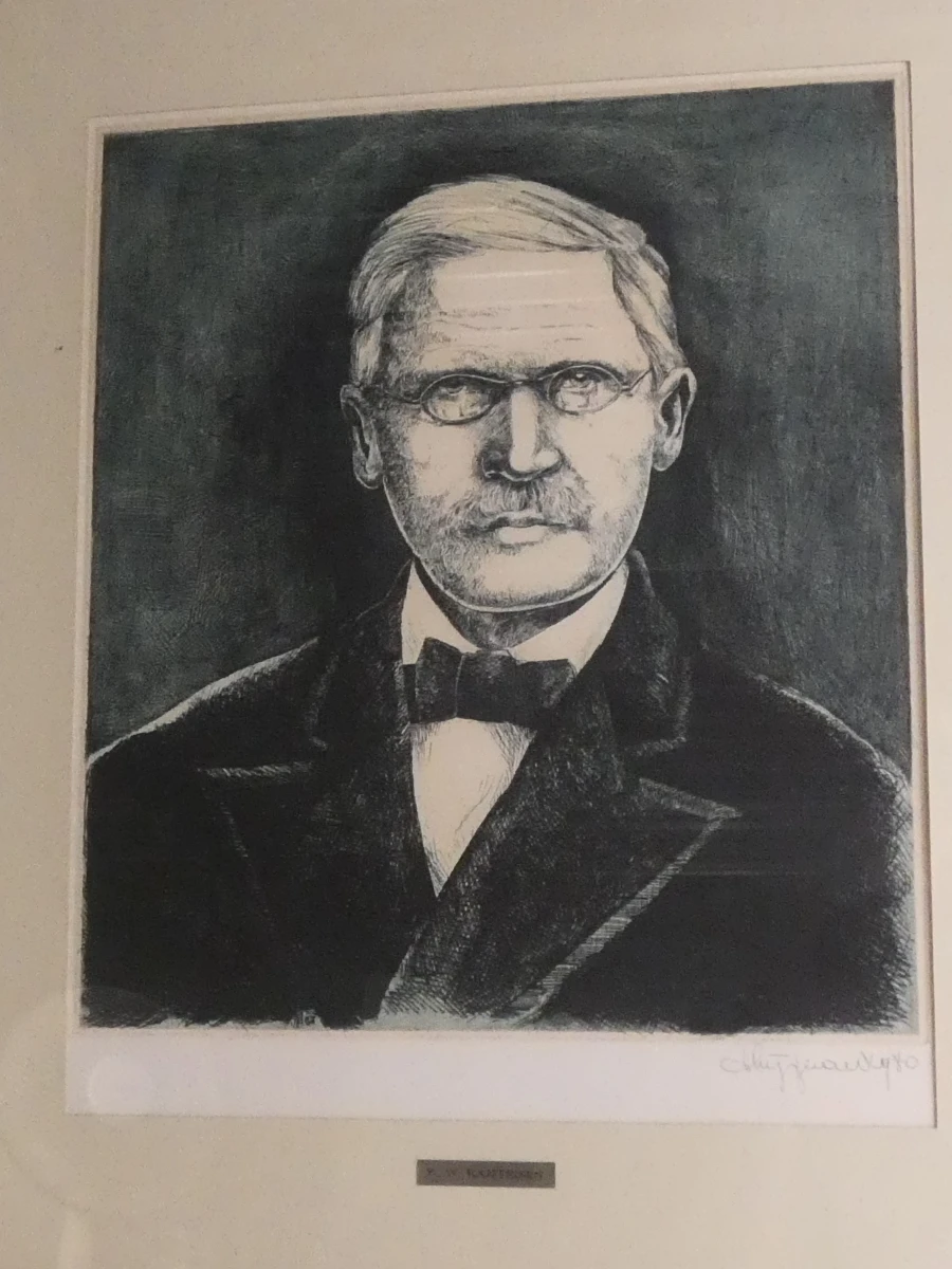Ingelijste litho portret F.W. Raiffeisen
