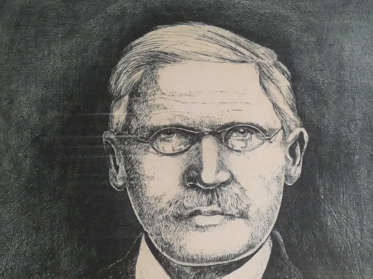 Ingelijste litho portret F.W. Raiffeisen