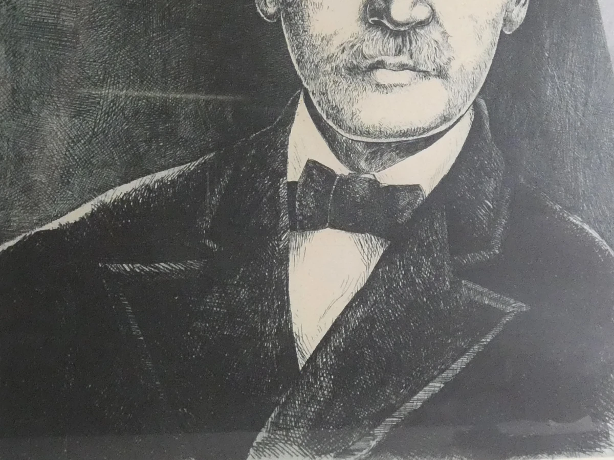 Ingelijste litho portret F.W. Raiffeisen