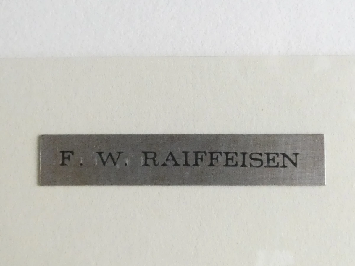 Ingelijste litho portret F.W. Raiffeisen
