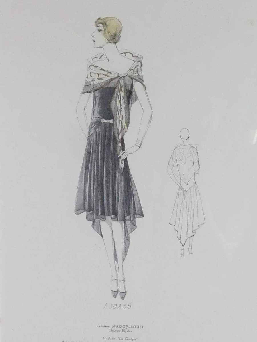 Maggy Rouff "La Guêpe" Mode-illustratie/Decoratieve print