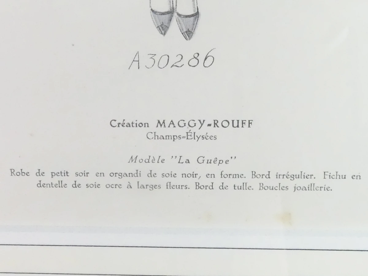 Maggy Rouff "La Guêpe" Mode-illustratie/Decoratieve print