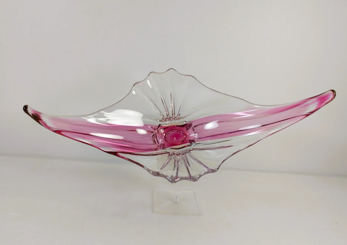 Grote roze glazen sierschaal in Murano-stijl - foto 3
