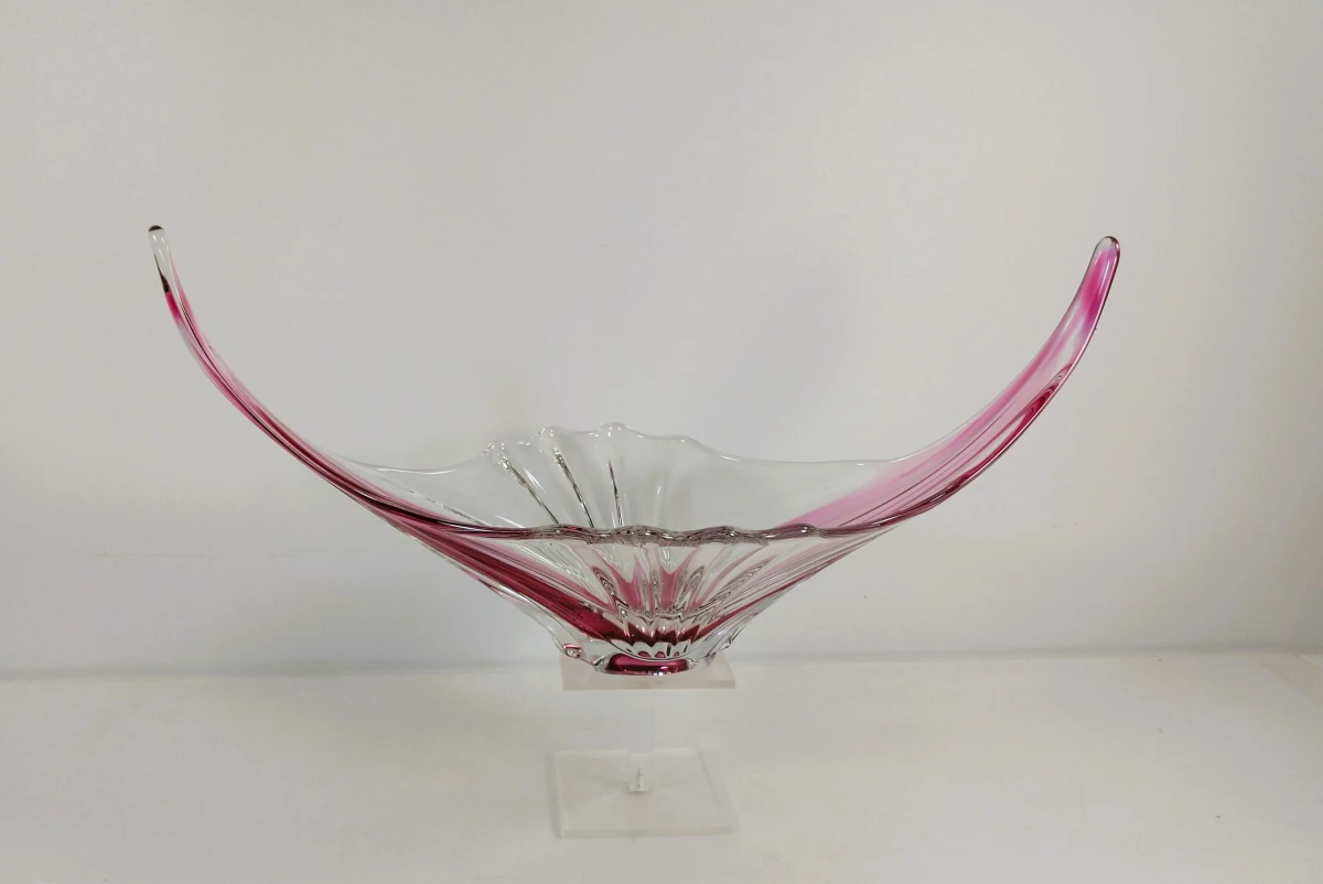 Grote roze glazen sierschaal in Murano-stijl - foto 2