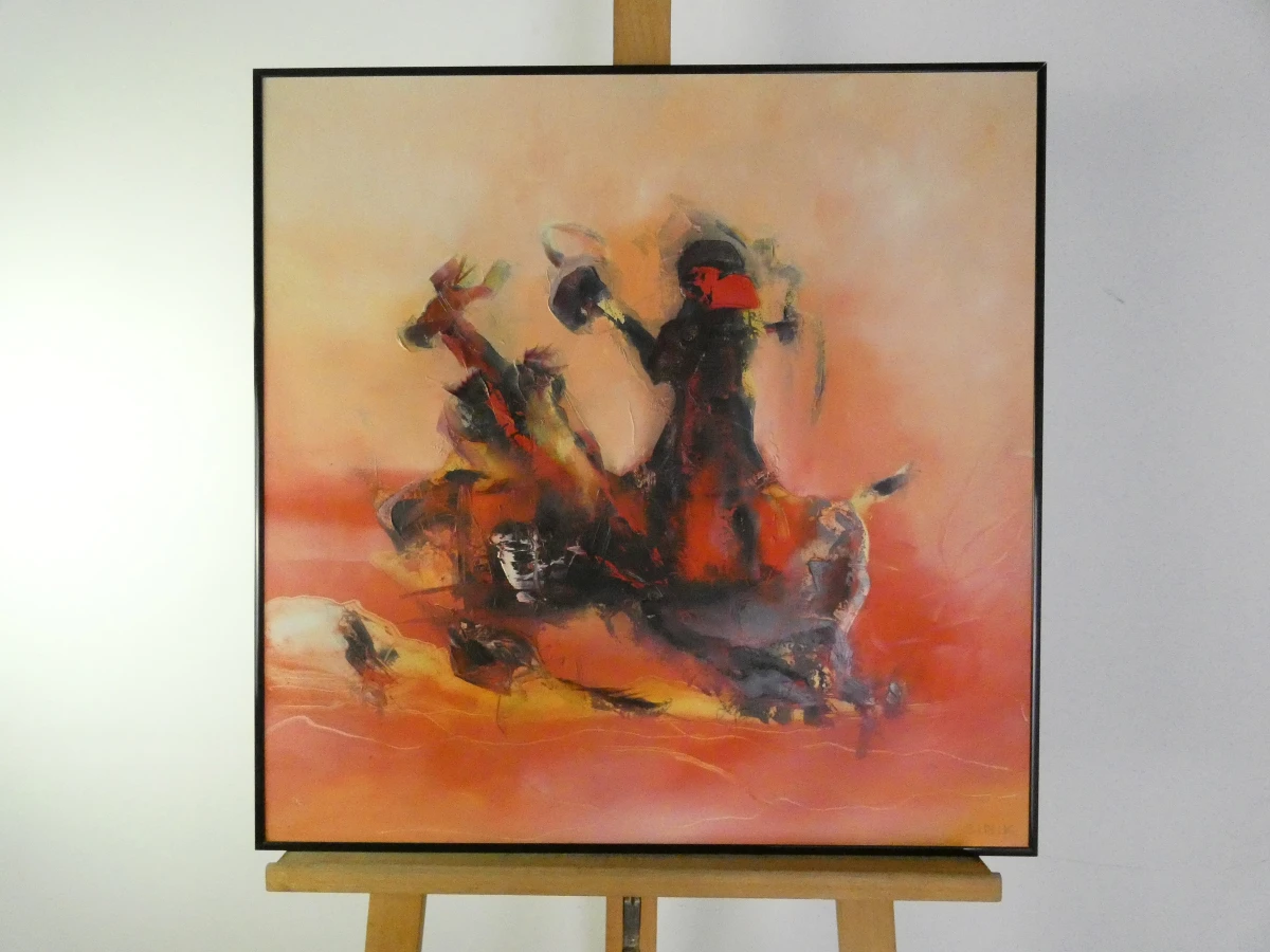 Expressief schilderij/kunstwerk op doek