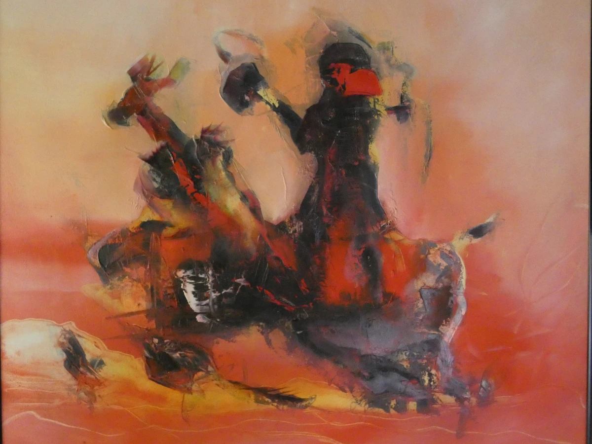 Expressief schilderij/kunstwerk op doek