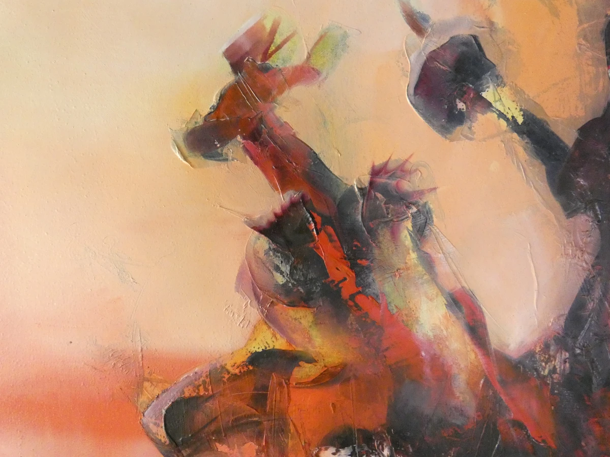 Expressief schilderij/kunstwerk op doek