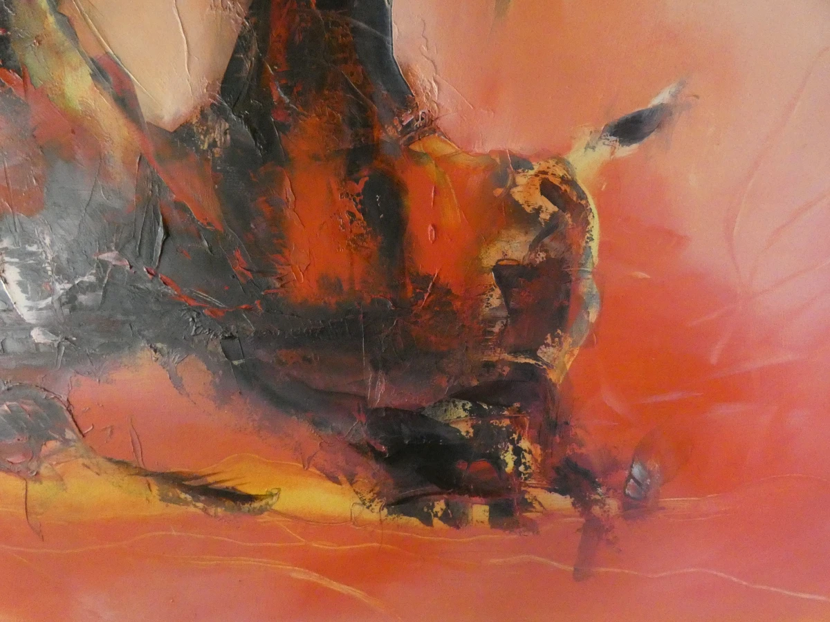 Expressief schilderij/kunstwerk op doek