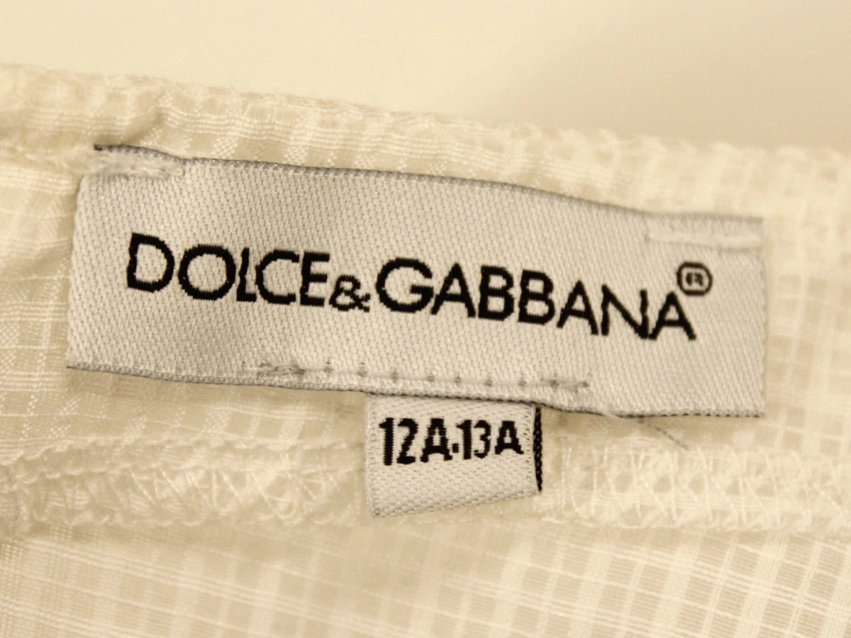 D&G witte top met zwarte sierstrook - maat: 12/13 jaar - foto 7