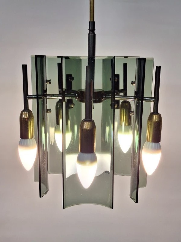 Italiaanse design hanglamp van Gino Paroldo voor Dino Dei / Fontana Arte - jaren 70 - foto 3