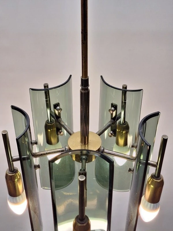 Italiaanse design hanglamp van Gino Paroldo voor Dino Dei / Fontana Arte - jaren 70 - foto 5
