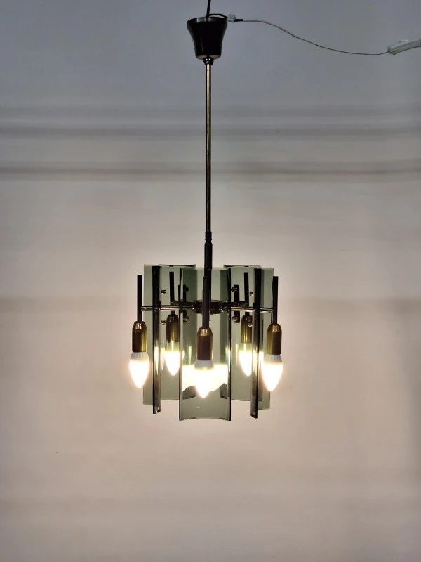 Italiaanse design hanglamp van Gino Paroldo voor Dino Dei / Fontana Arte - jaren 70 - foto 2