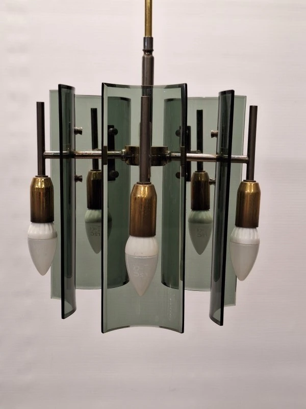 Italiaanse design hanglamp van Gino Paroldo voor Dino Dei / Fontana Arte - jaren 70 - foto 9